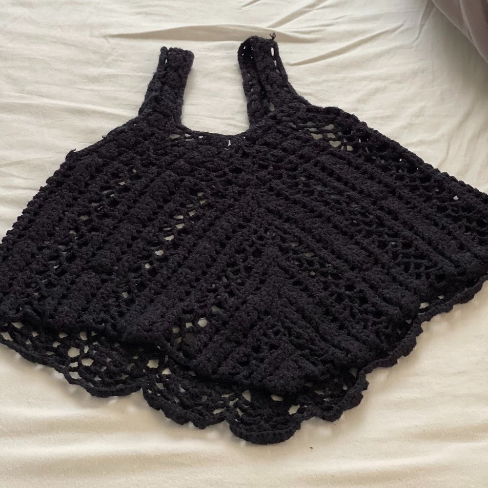 Black crochet top